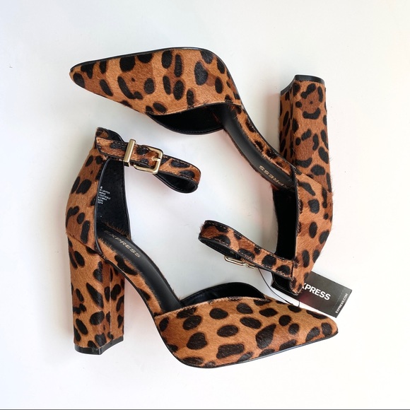 Express Shoes - NWT Express Cheetah Ankle Strap Sandals